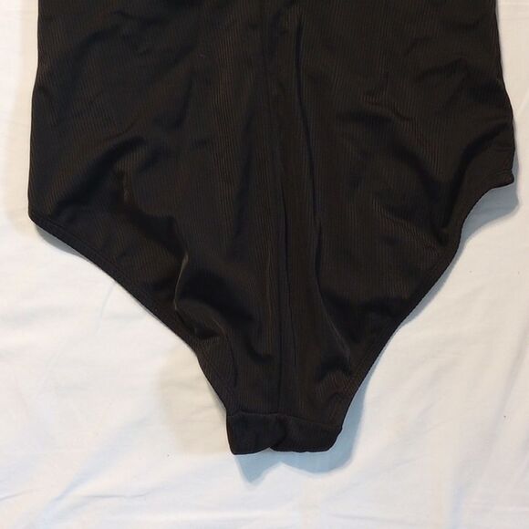Hurley Black Ribbed One Piece Swimsuit Bathing Suit Women's Large - Picture 5 of 11